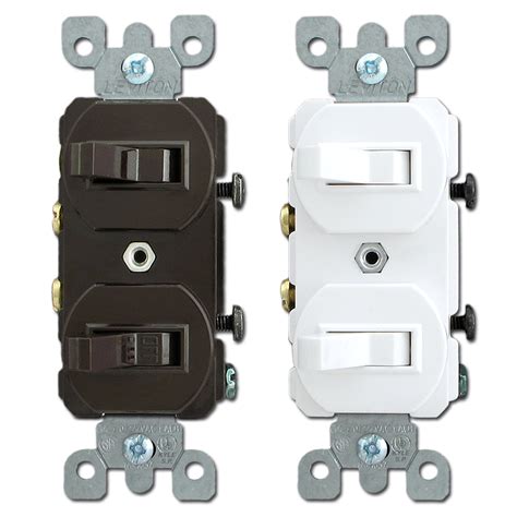 MW LIGHTING Double Rocker Light Switch, Two Single Pole